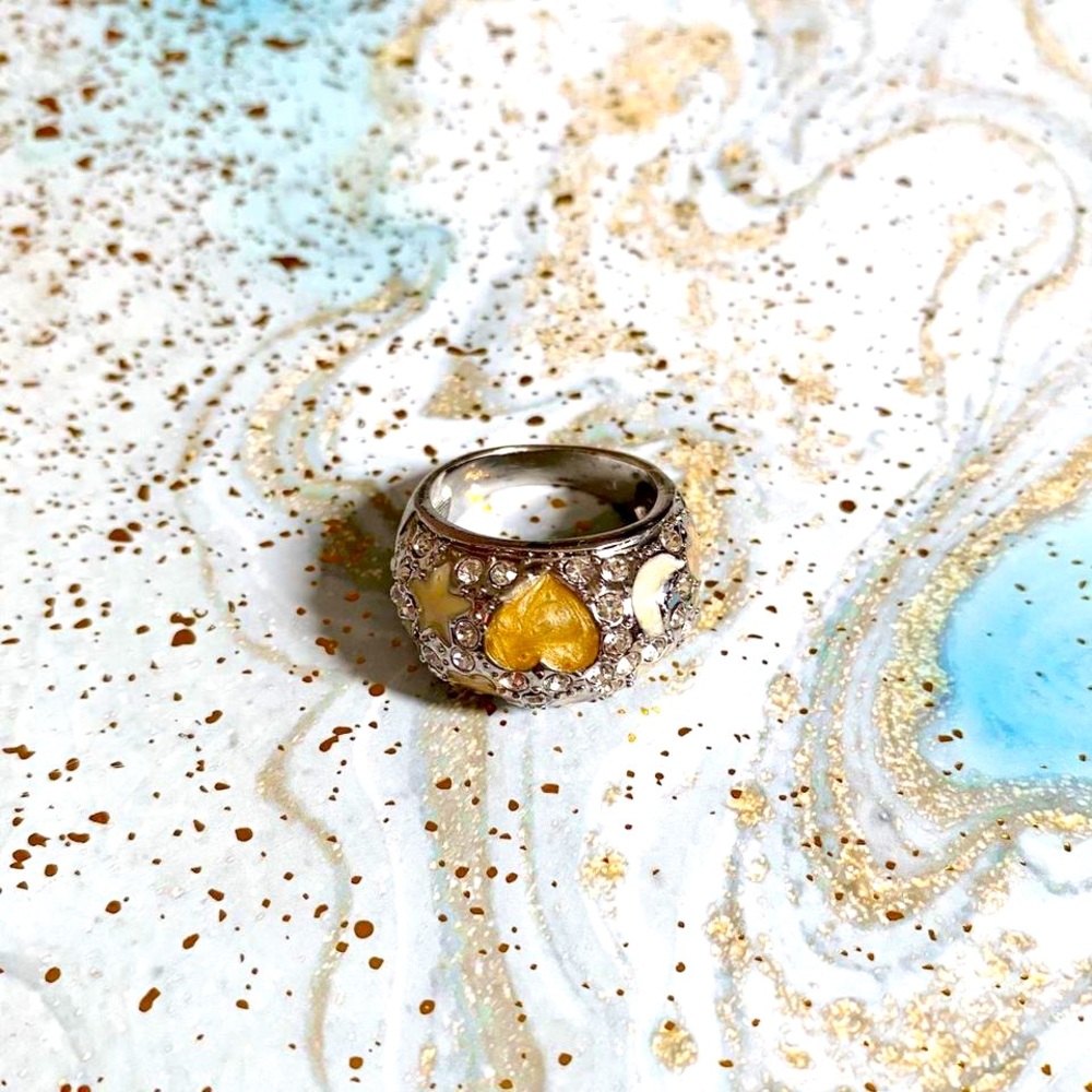 90s Moon Stars and Flower Ring